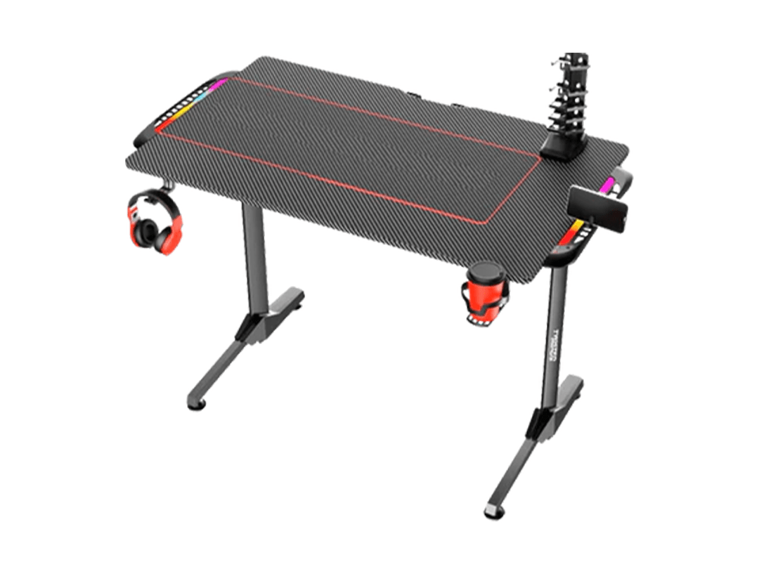 Twisted Minds TM-T-1060-RGB T Shaped Gaming Desk Carbon Fiber Texture in Qatar Twisted Minds TM-T-1060-RGB T Shaped Gaming Desk Carbon Fiber Texture in Qatar